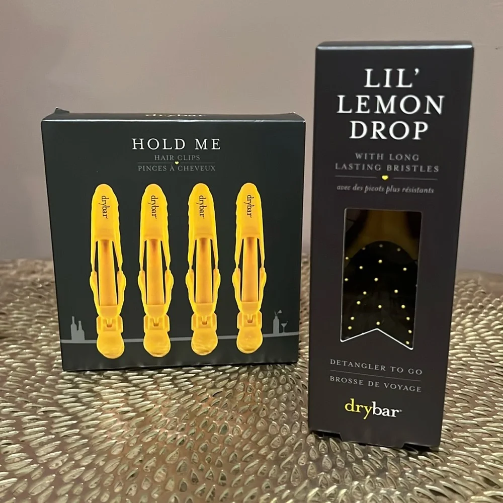 Drybar Hold Me Hair Clips and Lil’ Lemon Drop Detangler To Go Bundle